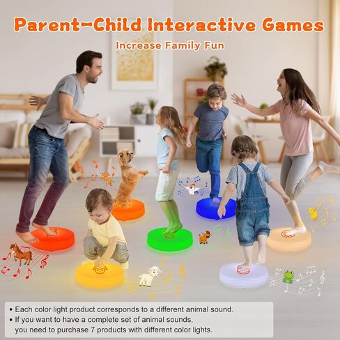 Light Up Music Floor Games, Touch Sensitive Floor Tiles Toddler Toy, Interactive Games for Kids, Musical Toys with Animal Sounds - Yellow (Sheep) in Saudi Arabia