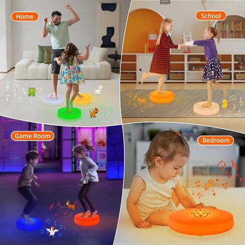 Light Up Music Floor Games, Touch Sensitive Floor Tiles Toddler Toy, Interactive Games for Kids, Musical Toys with Animal Sounds - Yellow (Sheep) in Saudi Arabia