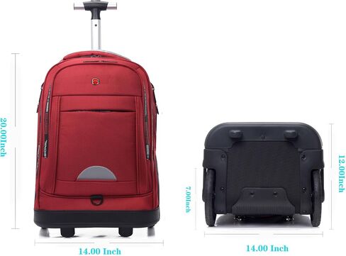 Rolling Backpack for Adults, Backpack with Wheels, Large Wheeled Backpack with Laptop Waterproof Compartment, Roller Backpack on Wheels, Suitable for Leisure Outdoor Business Travel (Black) in Saudi Arabia