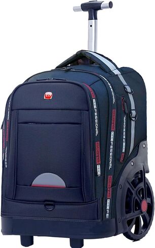 Rolling Backpack for Adults, Backpack with Wheels, Large Wheeled Backpack with Laptop Waterproof Compartment, Roller Backpack on Wheels, Suitable for Leisure Outdoor Business Travel (Black) in Saudi Arabia