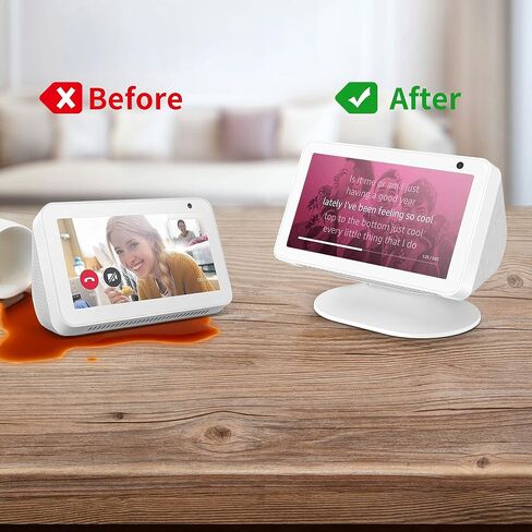 HomeMount Echo Show 5 3rd Stand - Tilt 18 Degrees إلى الأمام والخلف المغناطيسي غير القابل للانزلاق الهواتف المحمولة القابلة للتعديل وإظهار 5 ملحقات (أبيض) in Kuwait