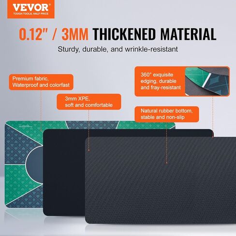 VEVOR Poker Table Top, 70 x 35 Inch Poker Mat for Table, 6-8 Players Foldable Poker Table Top with Carrying Bag, Folding Poker Table Topper for Poker Games, Poker Room, Rectangle, Green in Saudi Arabia