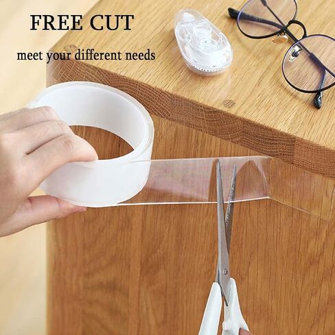ELANE 3 Rolls Nano Tape Double Sided Heavy Duty,Clear Double Sided Tape Heavy Duty Outdoor,Double Sided Tape Heavy Duty for Wall Hanging（9.85FT/Roll） in Saudi Arabia
