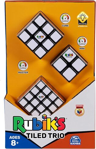 Rubik’s, Tiled Trio Bundle 2x2 Mini 3x3 Cube 4x4 Master 3D Puzzle Game Stress Relief Fidget Toy Travel Gift Set, for Adults & Kids Ages 8 and up in Saudi Arabia