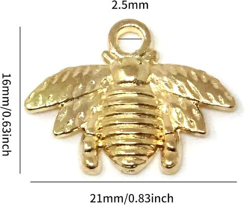 Honbay 50PCS Alloy Bee Honeybee Charm Pendants, DIY Craft Jewelry Making Accessory, 21x16mm (Antique bronze) in Saudi Arabia