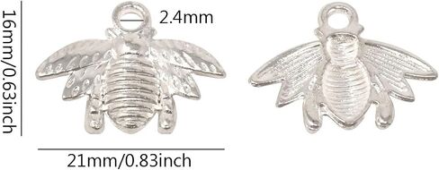 Honbay 50PCS Alloy Bee Honeybee Charm Pendants, DIY Craft Jewelry Making Accessory, 21x16mm (Antique bronze) in Saudi Arabia