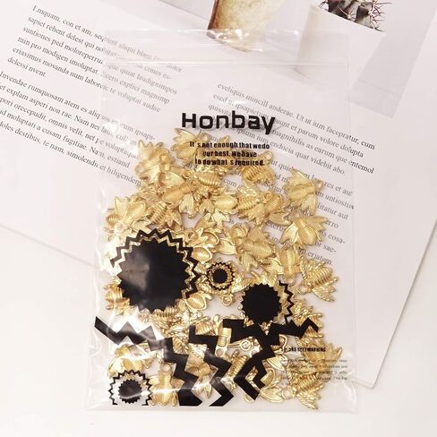 Honbay 50PCS Alloy Bee Honeybee Charm Pendants, DIY Craft Jewelry Making Accessory, 21x16mm (Antique bronze) in Saudi Arabia