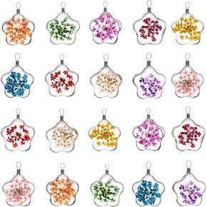 10pcs Mix Dried Pressed Flower Life Tree Charms Flower Glass Beads Pendant Plant Pendant For DIY Necklace Bracelets Jewelry Making
