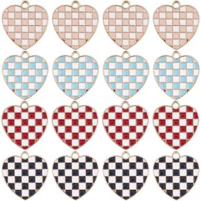 SUNNYCLUE 40Pcs 4 Colors Alloy Heart Charms Mini White Hearts Enamel Charm Bulk Love Red Pink Valentine's Day Charms for Jewelry Making Charms Supplies Keychain Dangles Earring Necklace DIY Craft