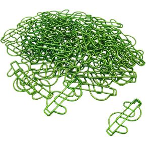 HWAQHDYL Rurili Creative Green Dollar Sign Divided Paper Clip Metal Bookmark Electroplating Office Clip for Home Office School File Organizing 50 Pcs (Green)