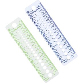 Needle Gauge - Pack of 2 - Knit Measure Size Ruler - Knitting Needles Measuring Tool - Needle Sizing Tool
