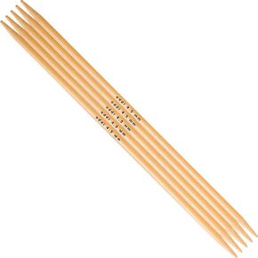 addi الحياكة الإبرة مزدوجة مدببة Natura Bamboo 6 بوصة (15 سم) (مجموعة من 5) حجم الولايات المتحدة 04 (3.5 ملم)