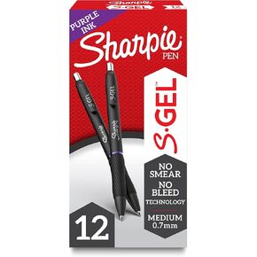 Sharpie S-Gel, Gel Pens, Medium Point (0.7mm), Red Ink Gel Pen, 12 Count