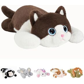 Weighted Stuffed Animals Cat - 21.3" Cute Toy Pillow Plushie Gifts for Kids Boys Girls & Adults, 3 lbs Ultra-Soft Washable Plush Pillowfort