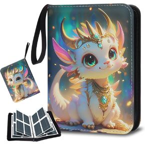Card Binder for Pokemon 400 Pockets, HYNANCE Trading Card Binder 4-Pockets Portable Card Collection Binder with 50 Removable Sheets for Boys Girls Organized