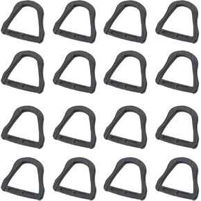 18PCS D-Ring Plastic Buckle 1 inch I.D. Belt Clothing Sling Luggage Strap Luggage Buckle Without Crossbar D Ring For Backpack Webbing Dog Collar Belt Waistcoat Buckle Black