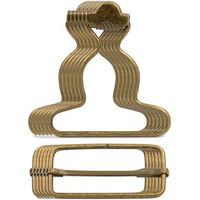 Amanaote 1.5" Inside Bottom Size Bronze Suspender Buckle with Rectangle Buckle Sliding Bar Pack of 6 Sets
