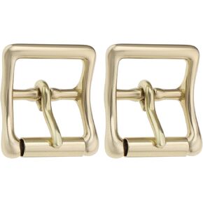 The Lord of the Tools 2 Pcs 25mm Solid Brass Hobble Roller Buckles Square Buckles Belt Strap Buckles Replacement Part Suitable for Belt Strap Boots Bags and DIY Leather Craft