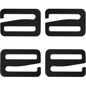 4PCS G-shaped Buckle Aluminum Alloy 38mm DIY Backpack Fastener Nine Shaped Buckle Bag Hardware Buckle Backpack Strap Outdoor Webbing Clip Baggage Carousel Black