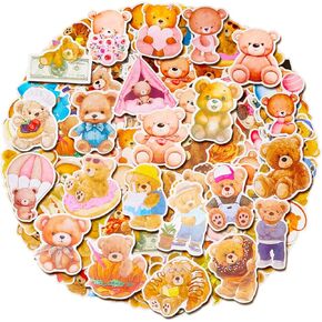100 Pack Bear Stickers, Bear Party Favors, Birthday Decorations
