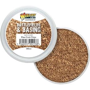 Wargames Delivered Battlefield- Fine Cork Chips for Miniature Terrain Basing Unleash Stunning Scenery & Elevate Your Battlefields, 180ml