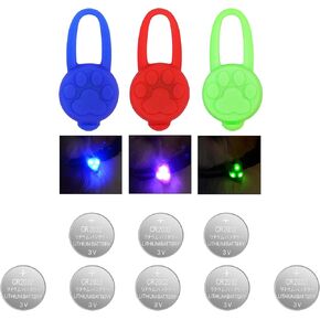 Avando Dog Collar Light, Dog Lights for Might Walking, Waterproof Silicon LED Dog Collar Safety Night Walking Lights for Dog and Cat - Batteries Included (5 pcs)