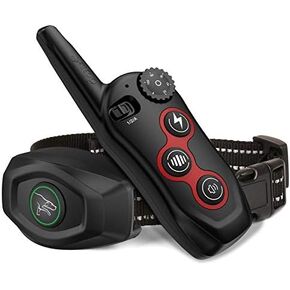 Dog Training Collar - 2 in 1 Rechargeable Remote Dog Shock Anti-Bark Collar w/3 Training Modes, Beep, Vibration, Shock 100% Waterproof, Up 1300Ft Range for Small Medium Large Dogs (Black + Orange)