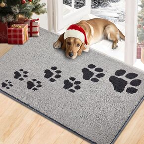 Timo Door Mat Indoor ، 20 "x32" حصيرة الكلاب من أجل الكفوف الموحلة الفائقة ، سجادة مدخل منخفضة ، منخفضة الرمادي مع الدعم غير القابل للانزلاق ، قابلة للغسل داخل ممسحة المدخل للأحذية ، رمادي فاتح