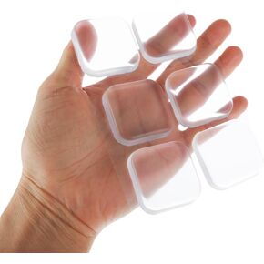 6 PCS DOOR COPSPER WARTERTORTER - وضوح حائط مربع مربع لمقابض الأبواب مقبض باب المطاط اللصق المصد للجدران ، واقي جدار ماصة الصدمات من مقبض الباب