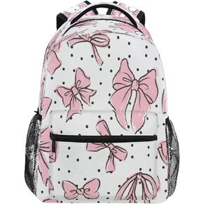 Bow Pink Backpack, Water Resistant Laptop Backpack Travel Casual Daypack
