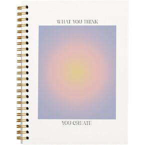 Preppy Pink Aura Notebook Journal, Trendy Aesthetic Notebook for Girls Women Note Taking, Preppy School Supplies Stuff, College Ruled Hardcover Spiral Notebook 5.5 x 8.3