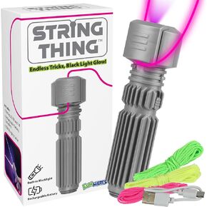 Funwares String Thing - Glowing String Toy with Built-in Blacklight for Stunning Visual Effects - Perfect for Kids, Teens, and Adults - Cool Gadget for Amazing Tricks and Endless Entertainment