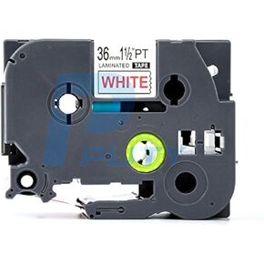 1PK Red on White Standard Laminated Label Tape Compatible for Brother P-Touch TZe-262 TZ262 TZe262(36mm x 8m)