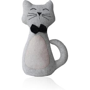 Decorative Door Stop-Cute Weighted Door Stopper for Home and Office Decoration (Grey Cat)