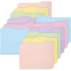 Whaline 24 Pack Sage Green File Folders Letter Size 6 Colors Gradient Green File Pockets with 1/3 Cut Tab for Home Office Classroom Supplies, 8.9 x 11.6 Inch