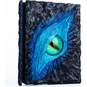 Handmade Big Eye Monster Embossed Journal,Resin Engraving Notebook,Blank Paper,Hardcover Travel Notepad for Writing,Sketchbook,Collection,Gift,Decoration Diary for Man Woman A5 Size (Red with snake)