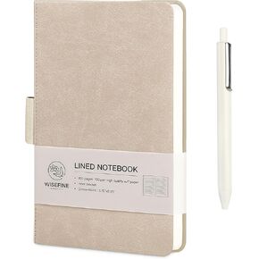 Hardcover Executive Notebooks, 160 Pages Line Ruled Classic Notebook Journal, Leather Notebooks with Pen Loop for Bussiness College Writing (Black)