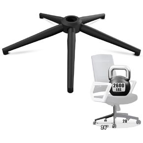 Sytopia 24''(60cm) Office Chair Base Replacement, Heavy Duty Replacement Parts(2400Lbs), Desk Chair Reinforced Metal Leg, Universal Caster and Gas Cylinder Size, Matte Black