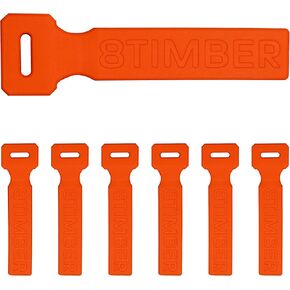 8TIMBER Zipper Pulls Set 6-Pack Orange — Durable Silicone Accessories for Customizing Backpacks, Identifying Travel Luggage, Enhancing Tech Organization Bags and Upgrade Other Carry Pouches
