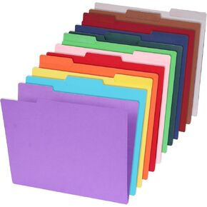 EOOUT 36pcs File Folders Letter Size, 12 Assorted Colors File Folders for Documents 1/3-Cut Tabs Manila Folders 9.5 x 11.5 Inches for Notes Office School Home