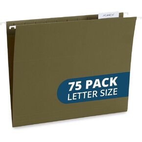 Blue Summit Supplies Hanging File Folders, 75 Pack, Reinforced Hanging Folders Letter Size, Standard File Folders for Filing Cabinet, Hanging File Organizer, Green in Saudi Arabia