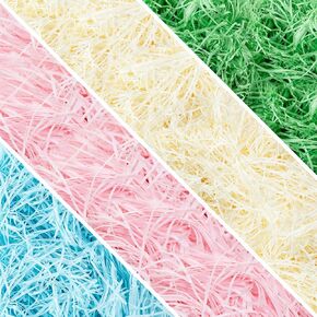Topsvllcly Easter Grass 4 Colors Easter Grass Basket Filler Recyclable Craft Shredded Tissue Raffia Gift Basket Filler for DIY Gift Wrapping Creative Eggs Decor Party Favor Stuffer 4 oz