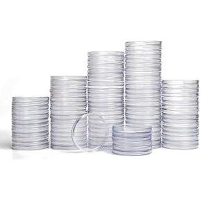 25 mm Coin Holder Capsules Clear Round Plastic Coin Container Case for Coin Collection Supplies (200)