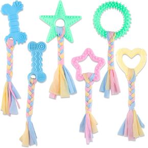 6 PCS PUPPY PUPPY TOYS FOR BERDER SMITLE ، خاتم التسنين الجرو ، ألعاب التسنين المتين من المطاط الناعم ، ألعاب الكلب الحبل ، لعبة تفاعلية مضحكة ، ألعاب جرو للجرى الصغيرة ، مجموعة ألعاب الكلب (النمط 3)
