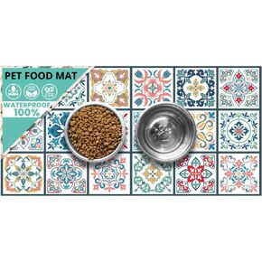 Dog Food Mat for Pet Bowls | Cat Food Mat | Premium Pet Mats for Food and Water | Dog Bowl Mat Waterproof-100% | Non-Slip | Non Toxic | Dog Mat for Food and Water | Size 15.75" x 31.5"