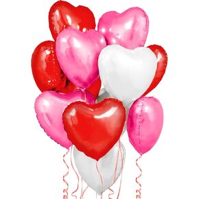 KatchOn, Heart Balloons Decorations - Large 18 Inch, Pack of 12 | Pink and Red Heart Shaped Balloons, Valentines Day Decorations | Valentines Balloons, Valentines Decorations | Galentines Day Decor
