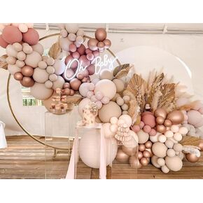 Boho Balloon Garland Arch Kit - 147Pcs Balloon Arch Kit Pastel Pink Balloon Garland Double Stuffed Dusty Rose Pink Balloon Garland for Birthday Baby Shower Bridal Wedding Party Decorations