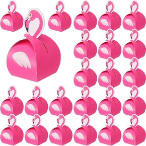 Honoson 24 Pcs Flamingo Gift Boxes Flamingo Decorations Candy Box Flamingo Party Goodie Boxes for Flamingo Summer Tropical Hawaiian Luau Beach Birthday Party Favors Decorations Supplies
