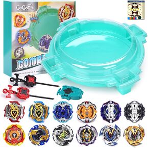 COCOFOX Bey Battling Top Burst Toy Blade Set Game Complete Battle Game Set with Stadium, 6 Battling Tops and 2 Launchers, Toys for 6 Year Old Boys & Girls & Up (Amazon Exclusive) Green