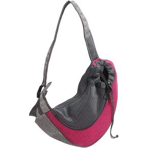 Pet Dog Sling Carrier, Breathable Mesh Hand Free Adjustable Travel Safe Puppy Sling Bag Carrier Dog Satchel Carrier for Dogs Cats Rabbit Small Animals (Adjustable Buckle for Under 5 lbs, Blue)